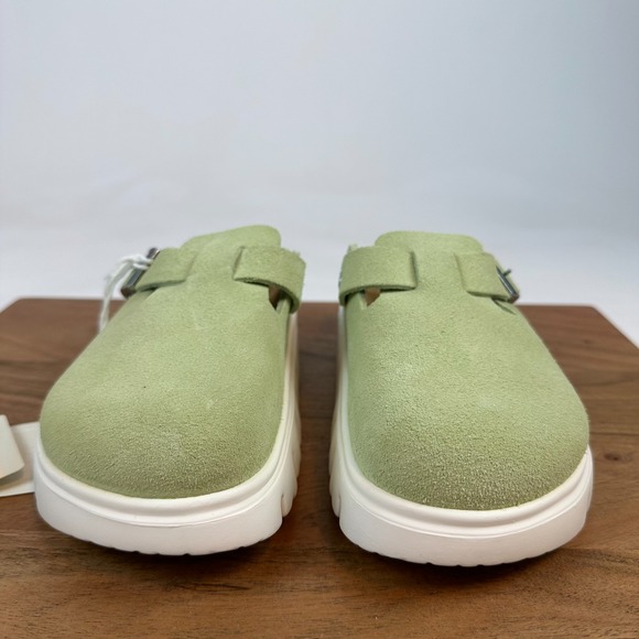 New NWT Womens Birkenstock Papillio Chunk7 Boston Green Suede Clogs Size 37 US 6 - Picture 3 of 8